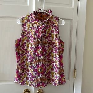 Tory Burch Sz10 100% Cotton sleeveless blouse.